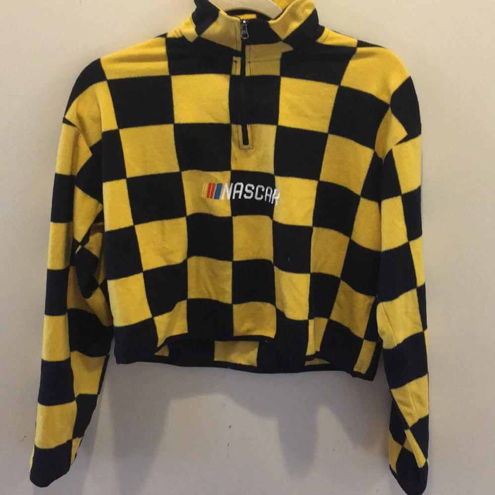 Nascar 3/4 Zip Crop Top